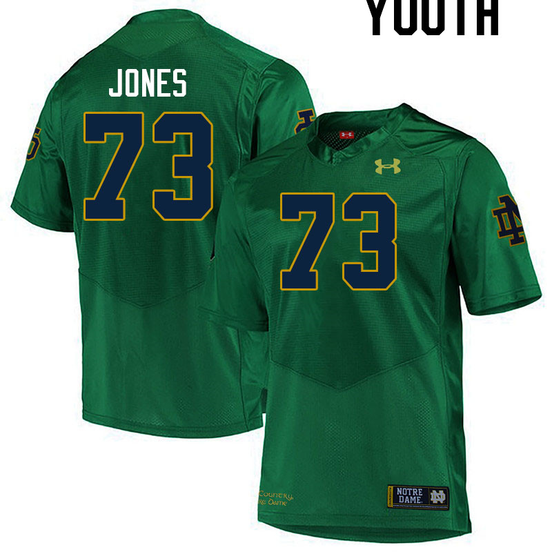 Youth #73 Peter Jones Notre Dame Fighting Irish College Football Jerseys Stitched-Green